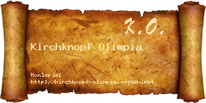 Kirchknopf Olimpia névjegykártya